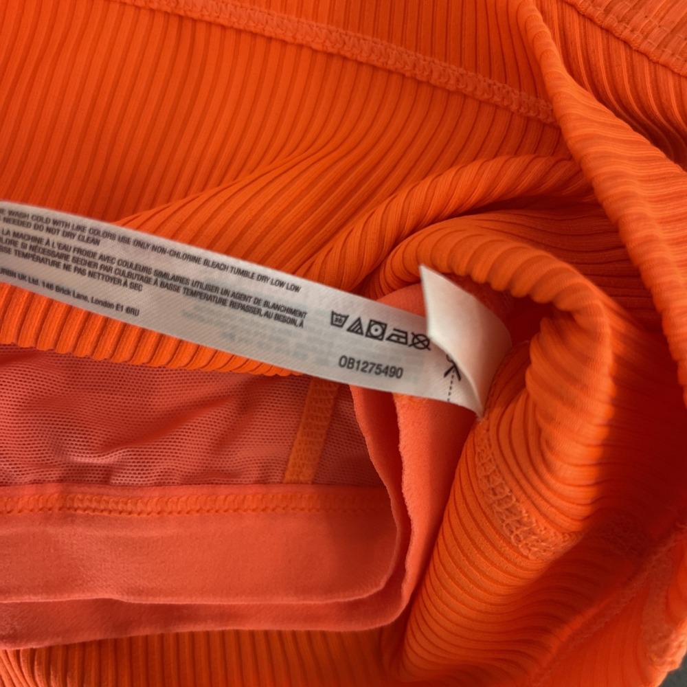Free People Neon Orange Ribbed Cropped Tank - Picture 8 of 10